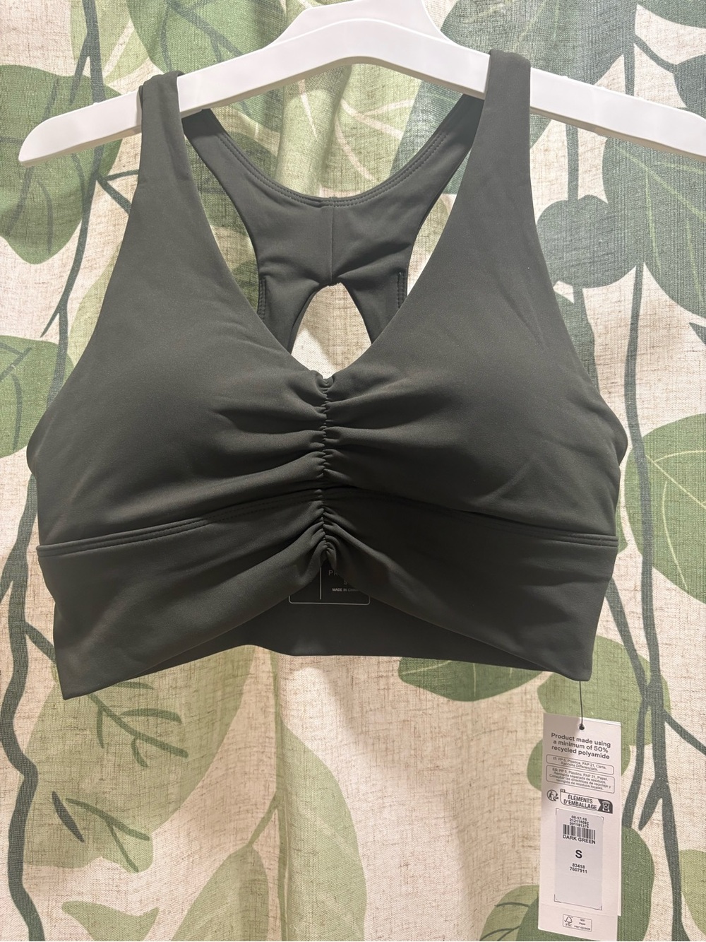Primark Olive Ruched Racerback Sports Bra